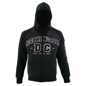 Washington DC Zipper Hoodie TWO TONE CHARCOAL/BLACK