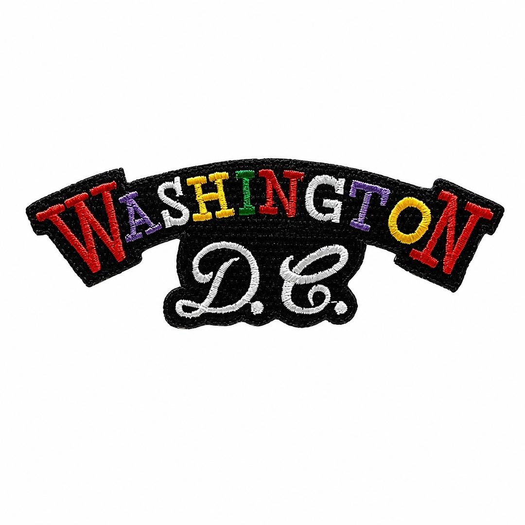 An embroidered patch featuring the text 'WASHINGTON D.C.