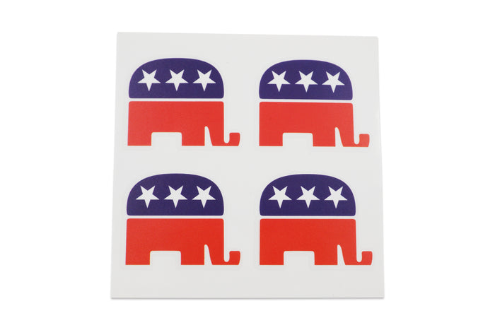 REPUBLICAN ELEPHANT 4-PACK STICKER SMALL