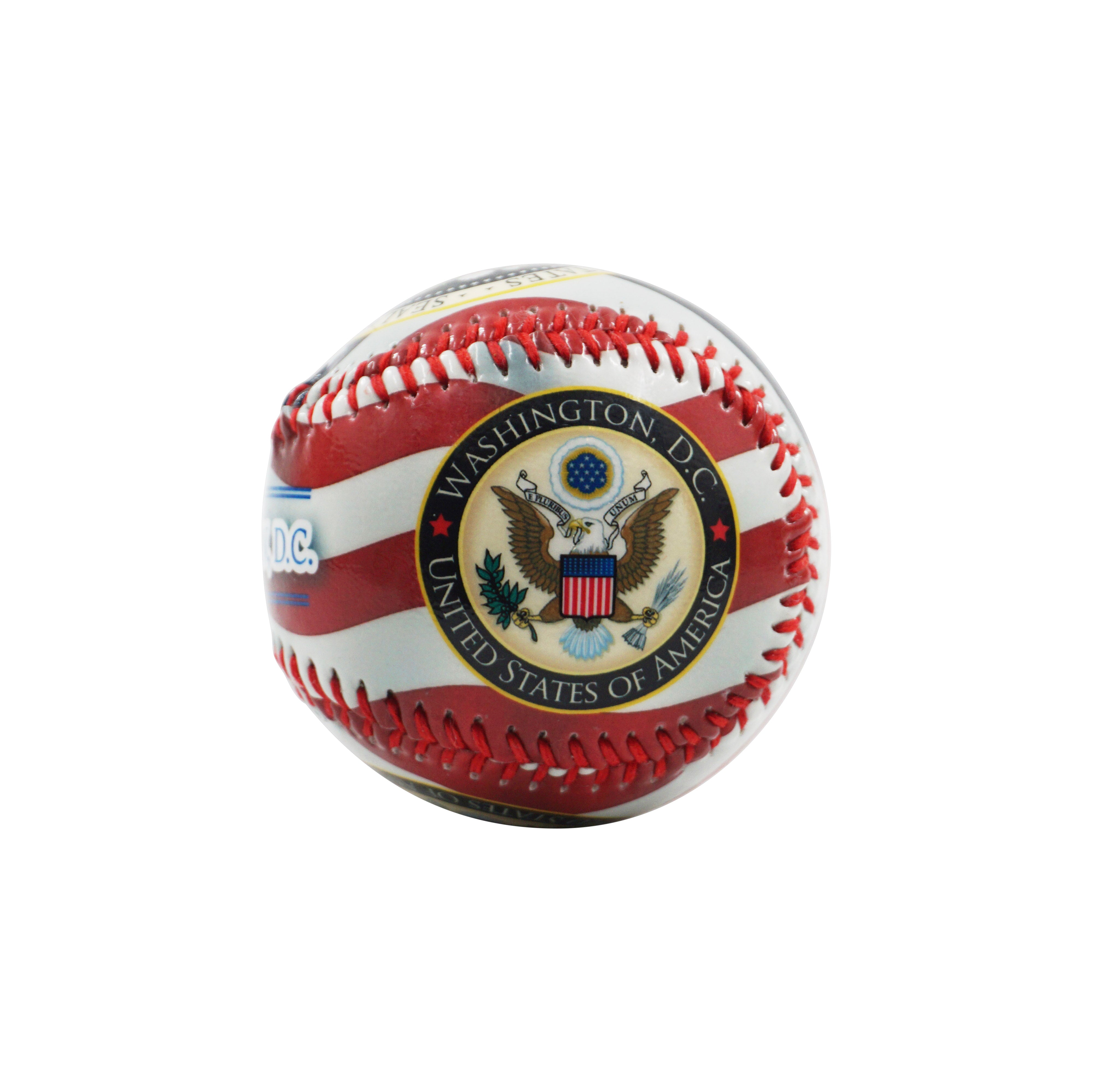 Baseball with the United States Capitol building emblem on a white background