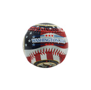 Baseball with Washington D.C. design on a white background