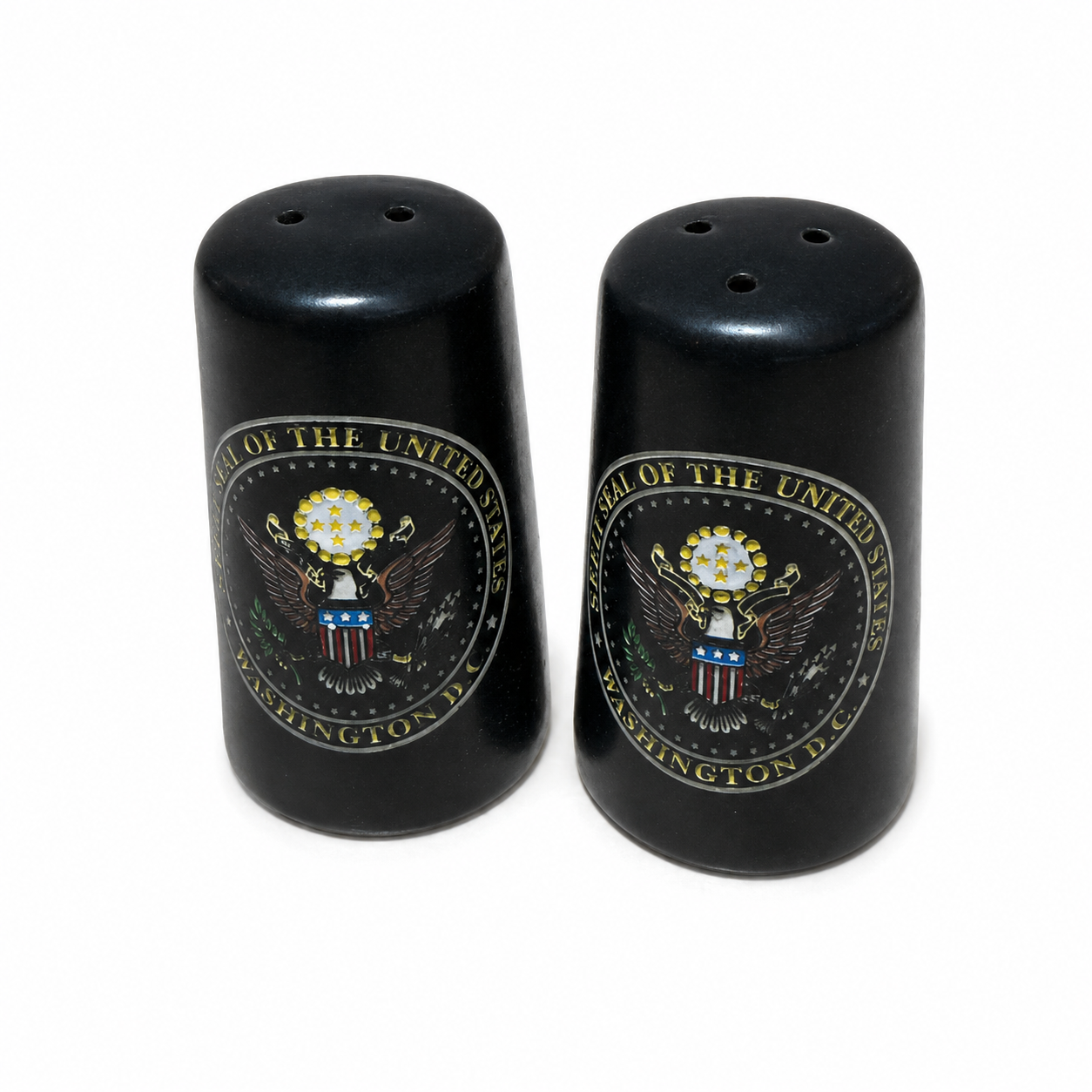 Washington DC Black Presidential Seal Salt & Pepper Shaker Set