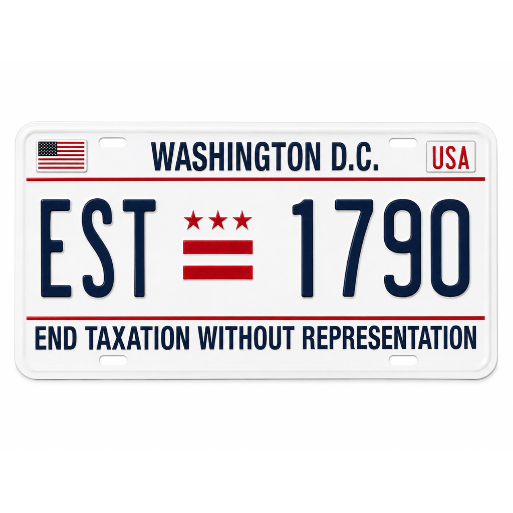 Washington D.C. EST 1790 Decorative License Plate