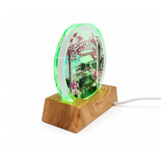 Cherry Blossom Washington DC Crystal Light Reflector with Wooden Base