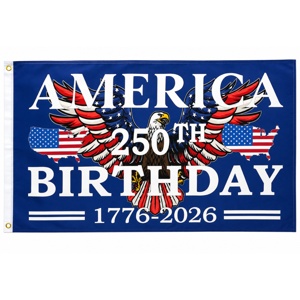 America 250th Birthday 1776–2026 Patriotic Flag