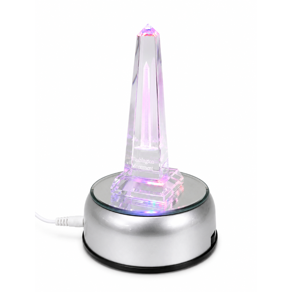 USB-Powered Round LED Crystal Display Base