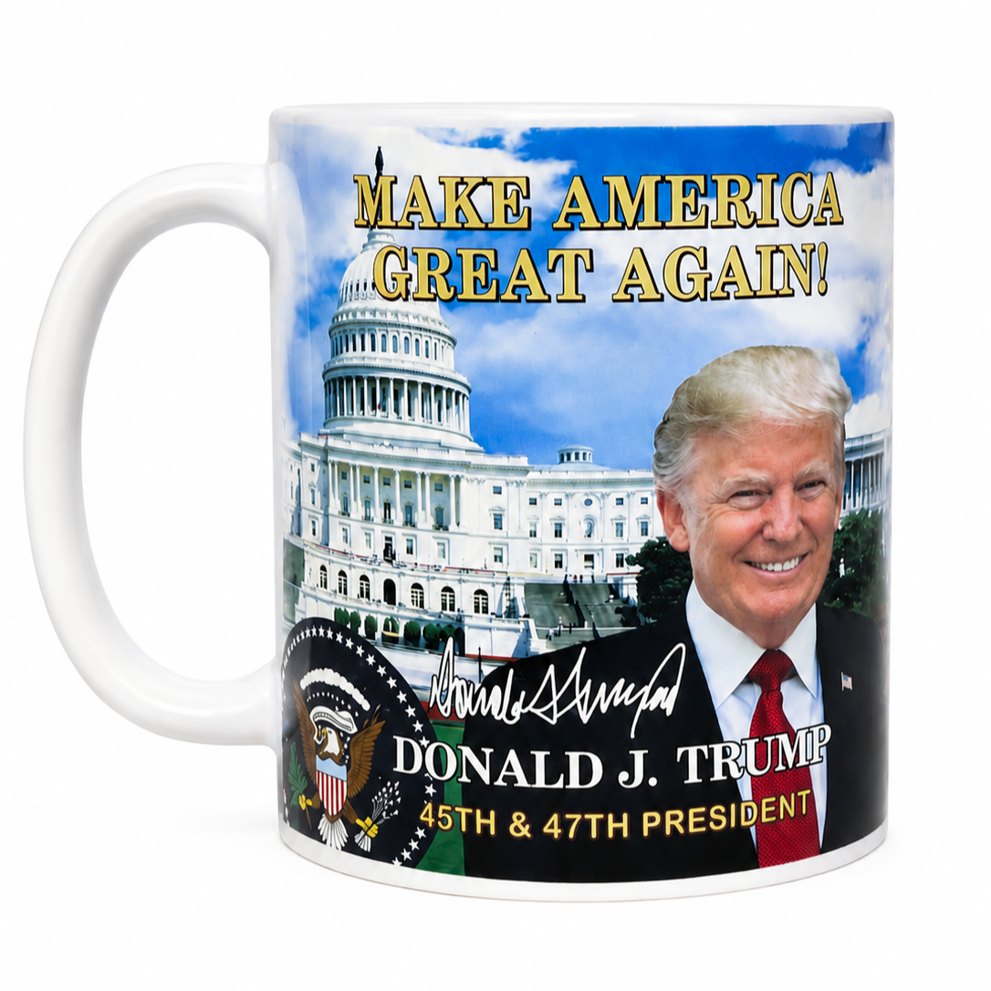 Donald J. Trump Make America Great Again Patriotic Ceramic Mug