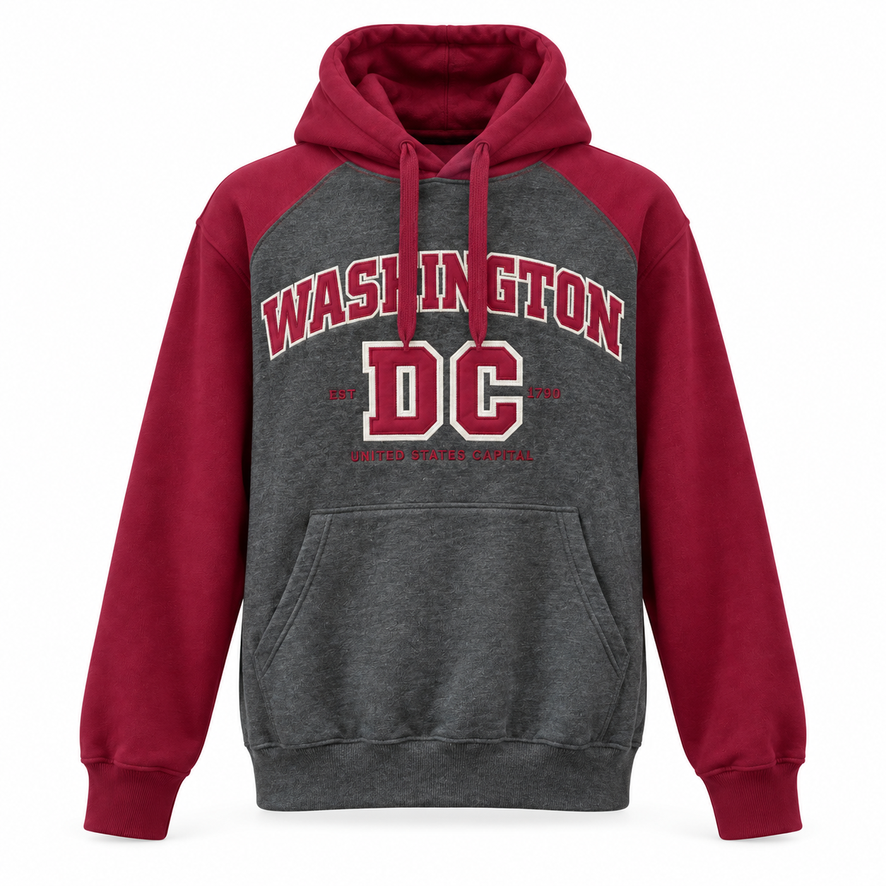 Washington DC Burgundy Varsity Pullover Hoodie
