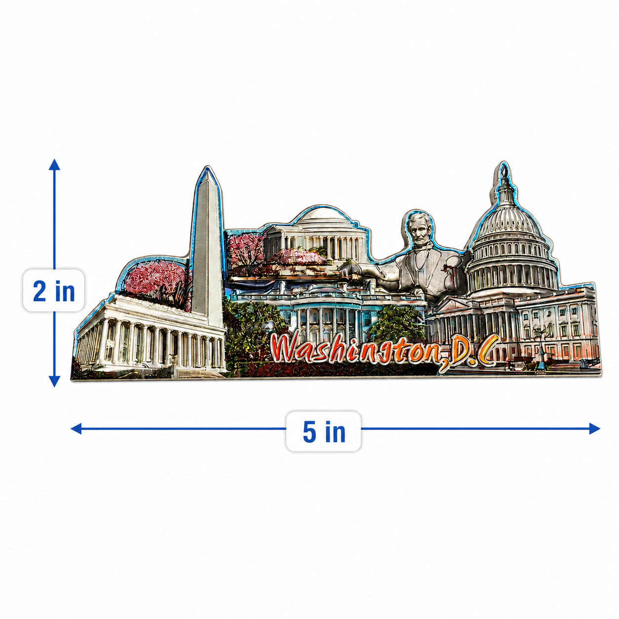 DC Panorama Shiny Wooden Magnet