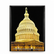 US Capitol At Night Wooden Magnet