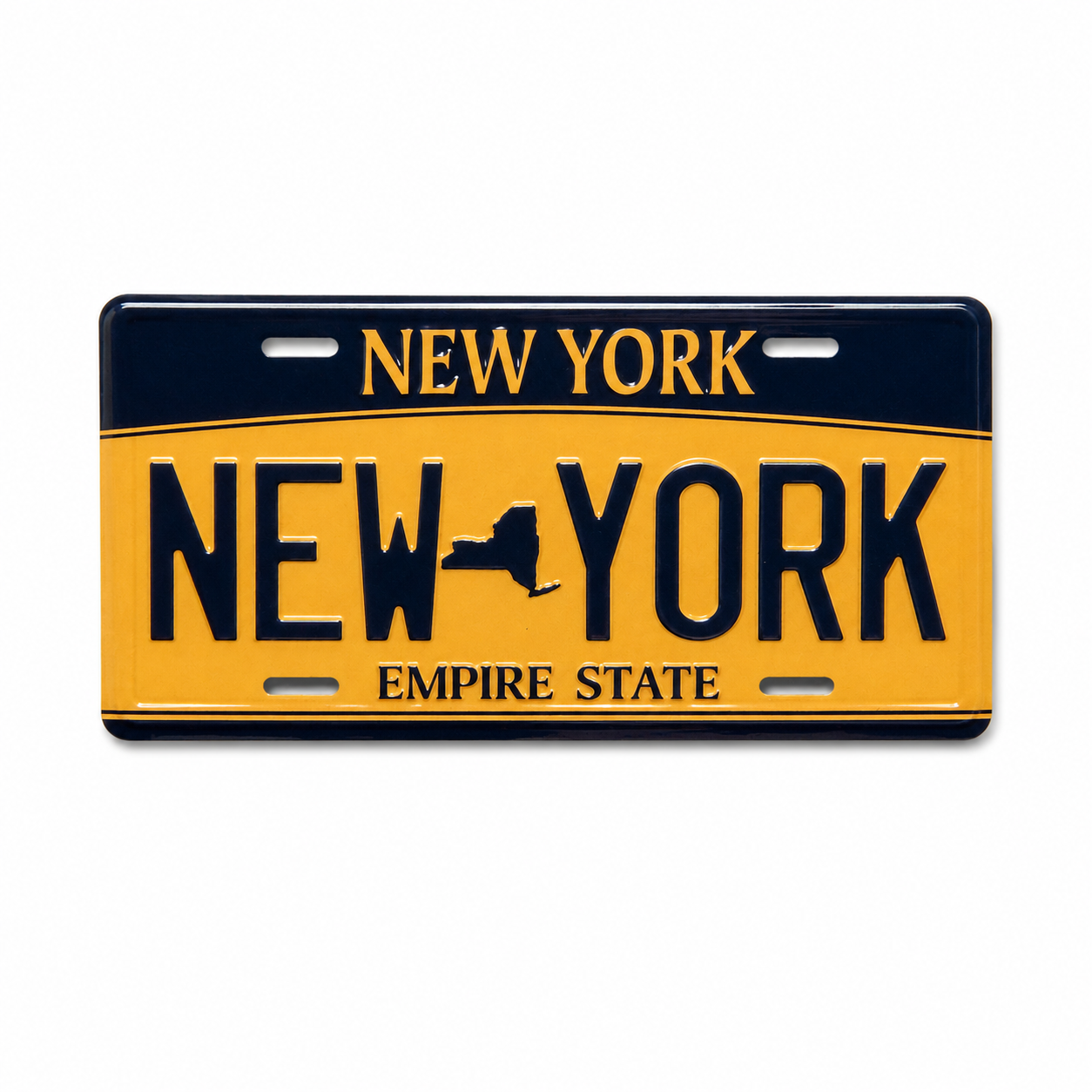 New York License Plate Metal Magnet