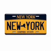 New York License Plate Metal Magnet