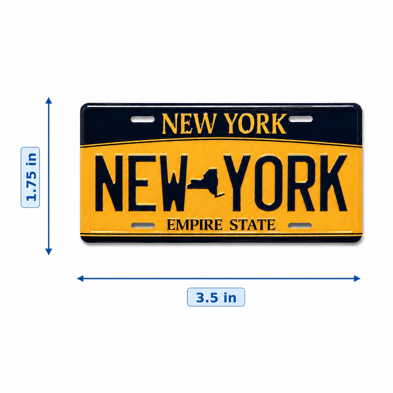 New York License Plate Metal Magnet