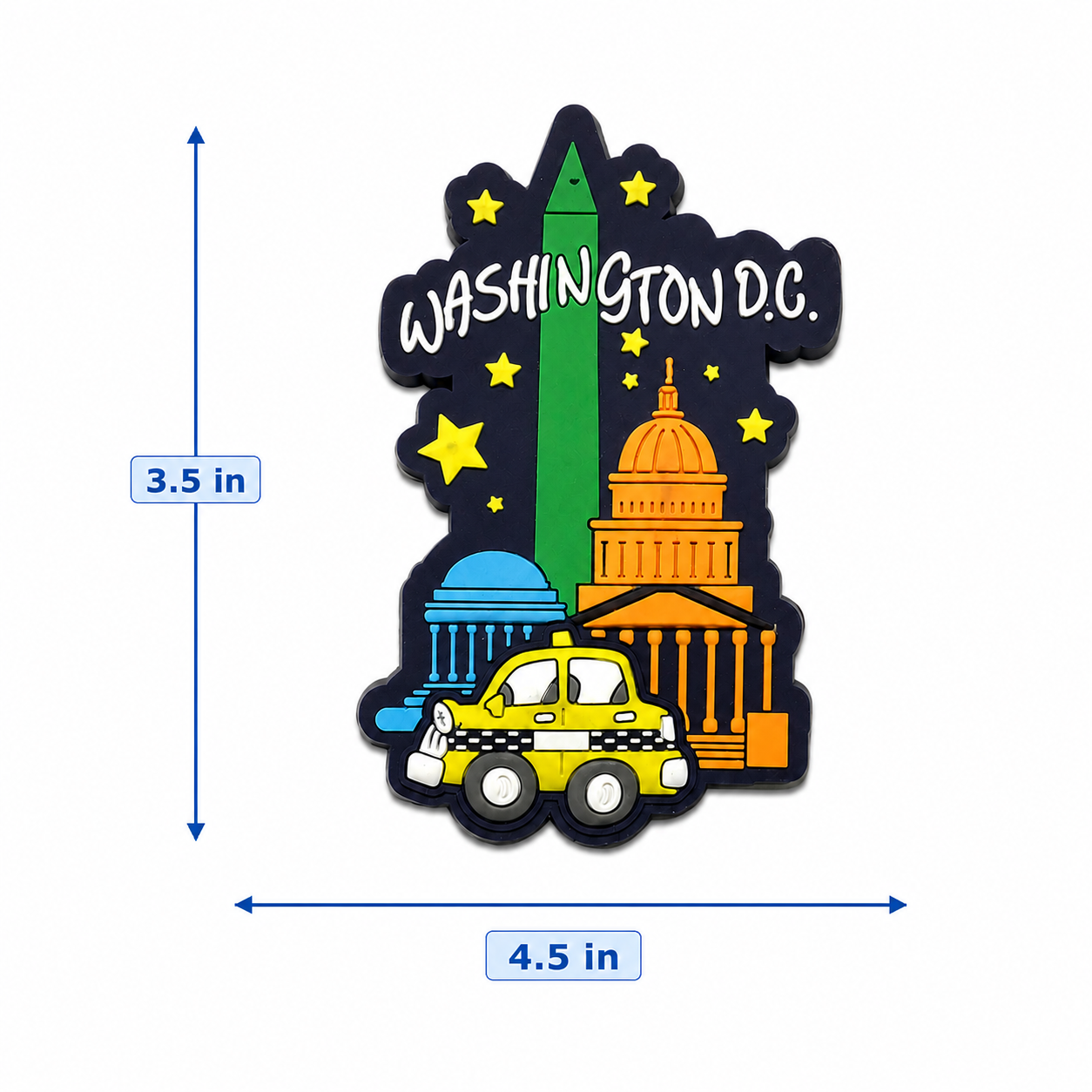 DC Monuments with Taxi Rubber Magnet