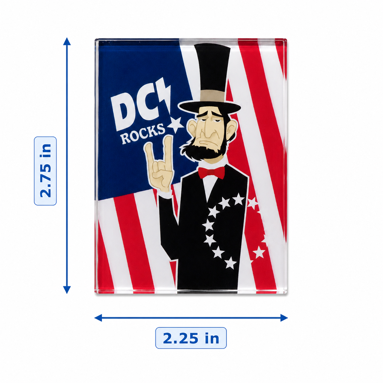 DC Rocks Abraham Lincoln Plastic Magnet