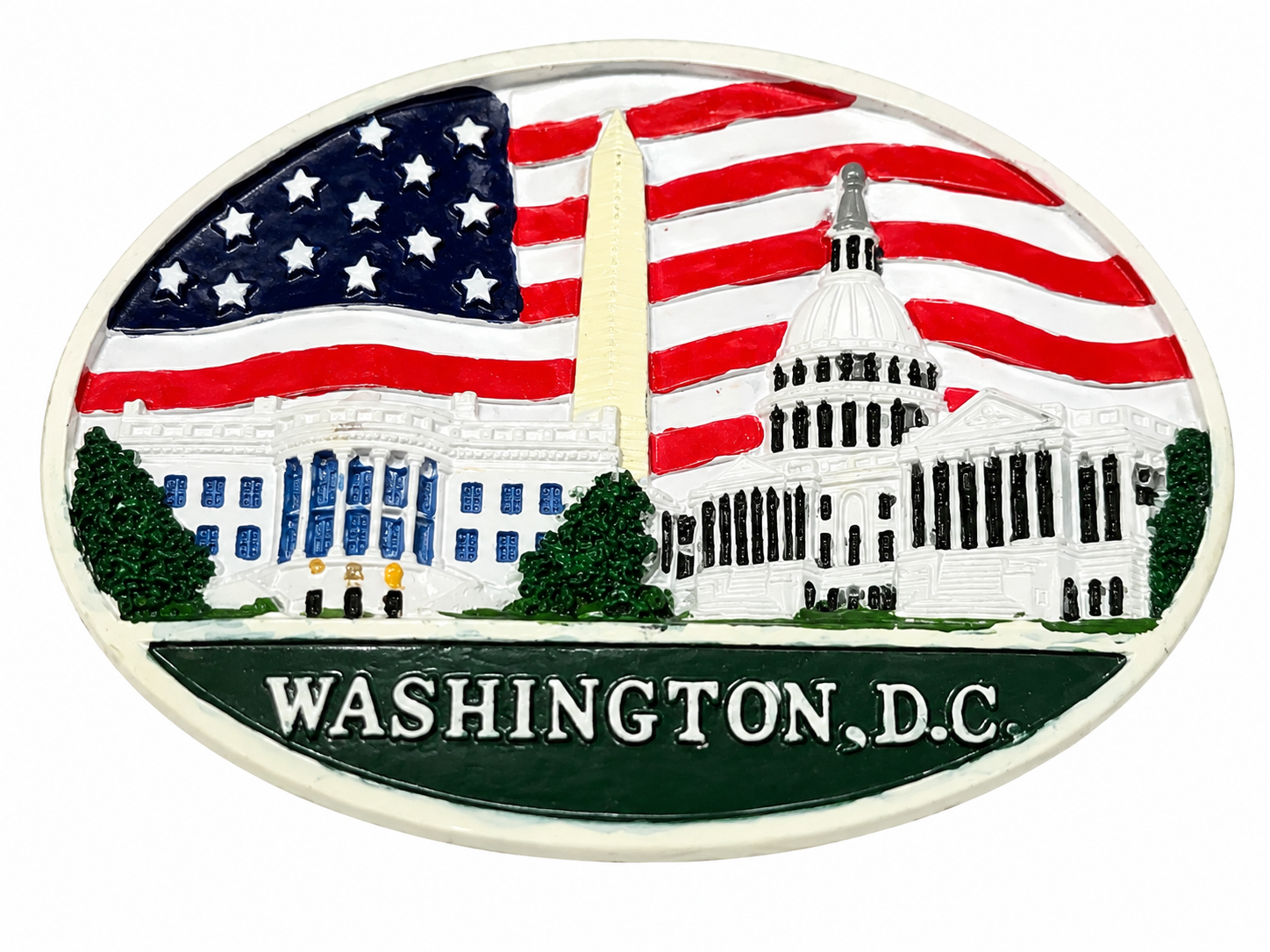 DC Architectures & USA Flag Oval Ceramic Magnet