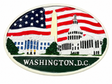 DC Architectures & USA Flag Oval Ceramic Magnet