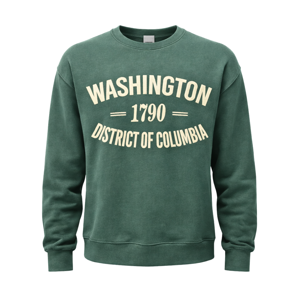 Washington DC "1790" Puff Print Crewneck