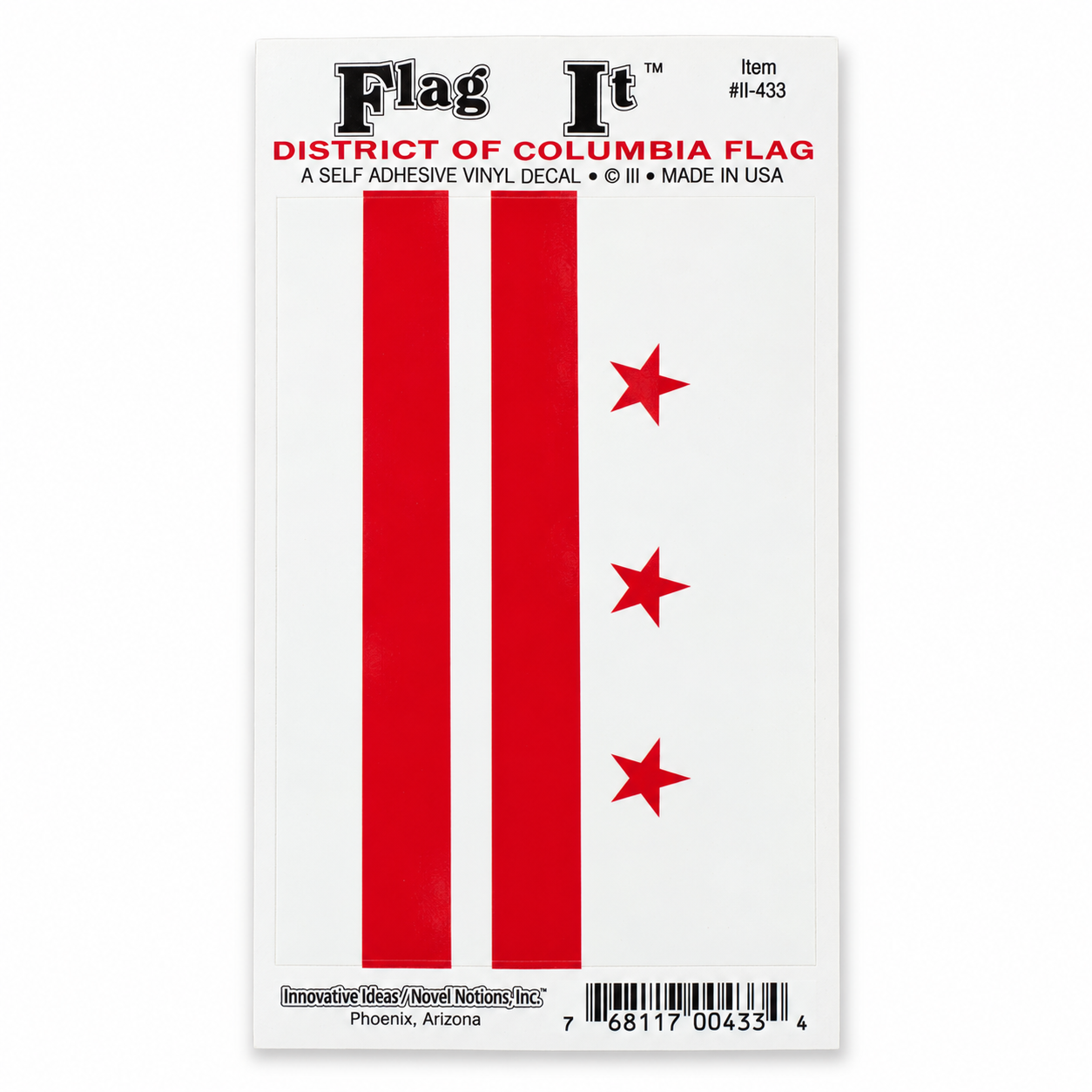 Washington Dc Flag Vinyl Sticker