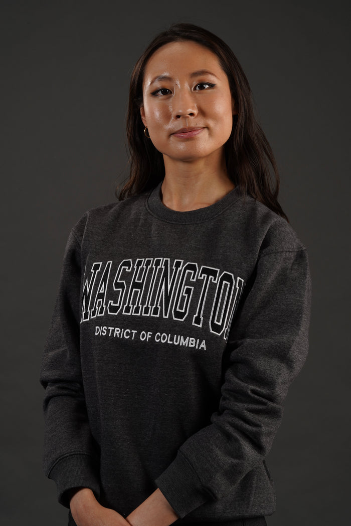 ADULT CREWNECK EMBROIDERY WASHINGTON DC CHARCOAL