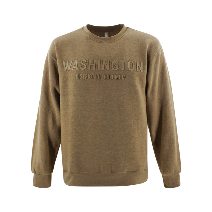 WASHINGTON DC TONAL CREWNECK POCKET KHAKI