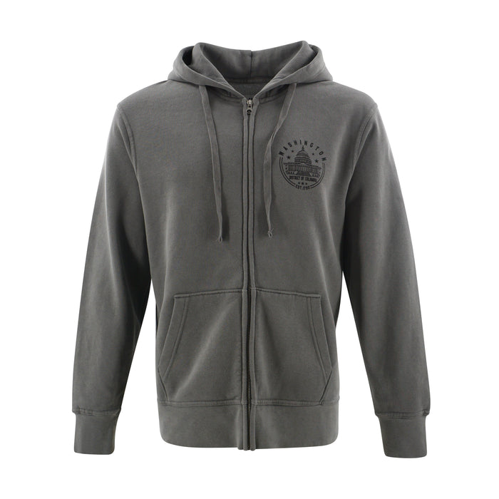 Washington DC Zip-Up Hoodie – Grey
