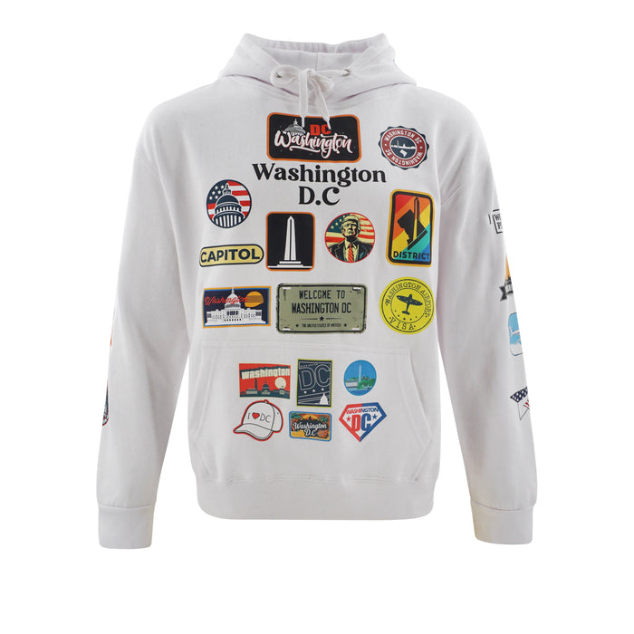 Washington DC Patchwork Hoodie – White or Black