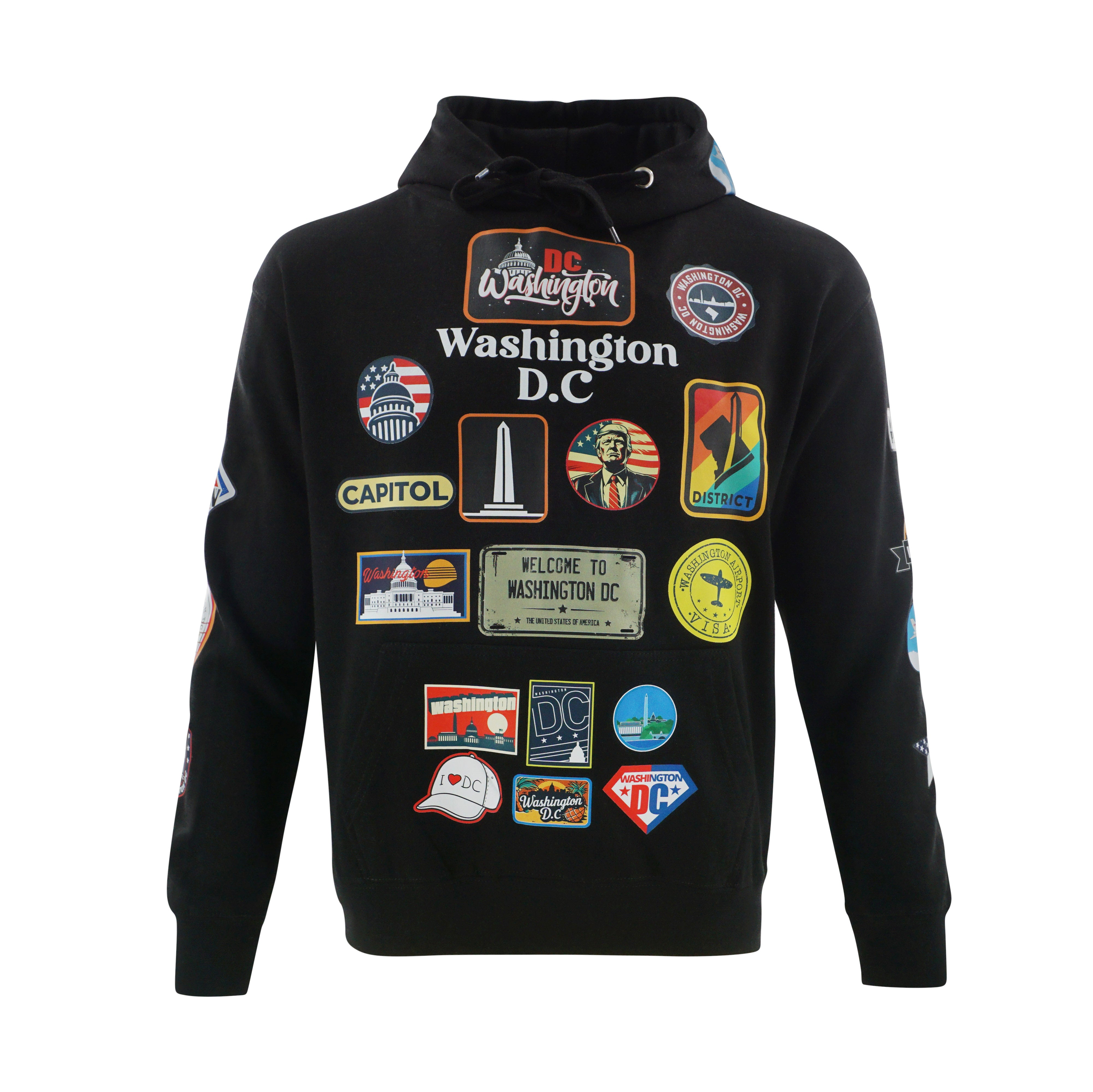 Washington DC Patchwork Hoodie – White or Black