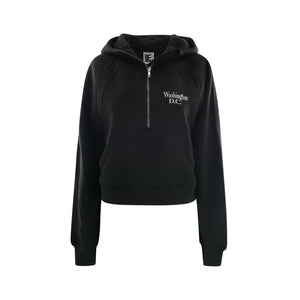 Washington DC Cropped Hoodie – Black