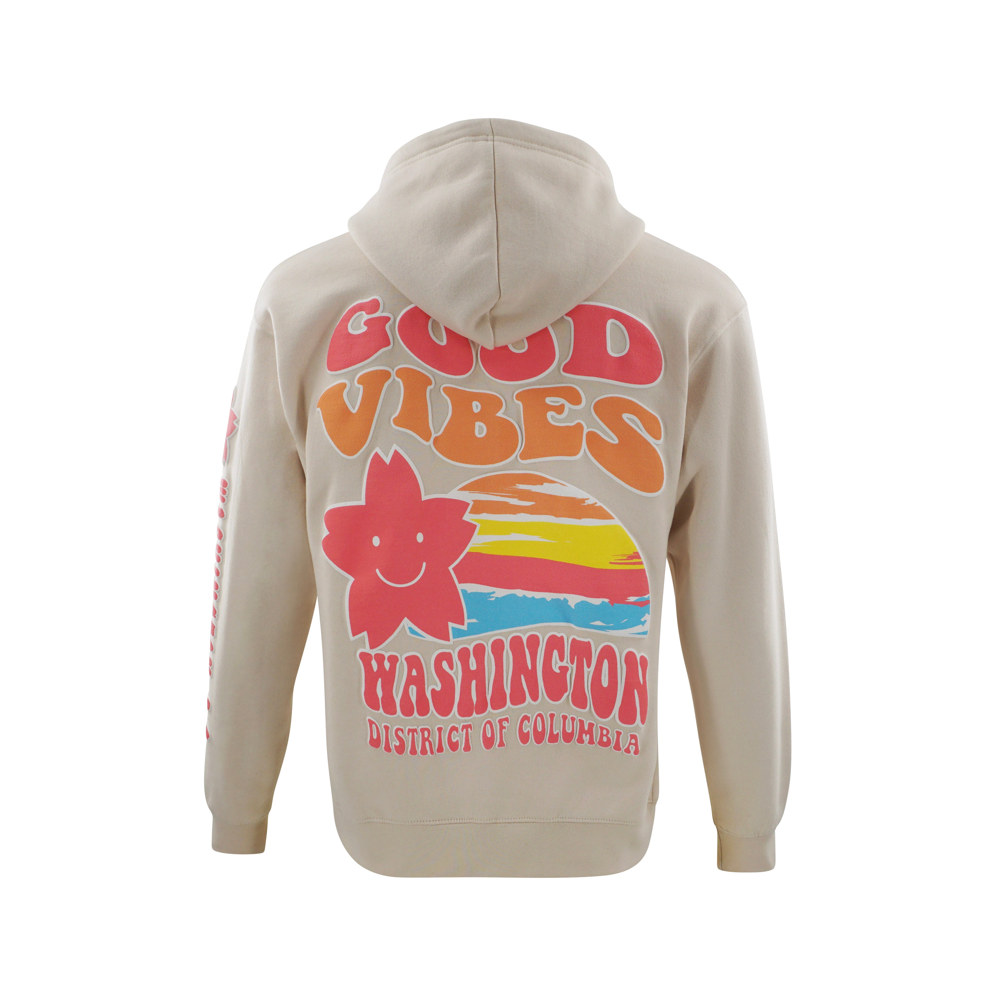 Washington DC "Good Vibes" Hoodie - Blue, Oyster & Ice Pink