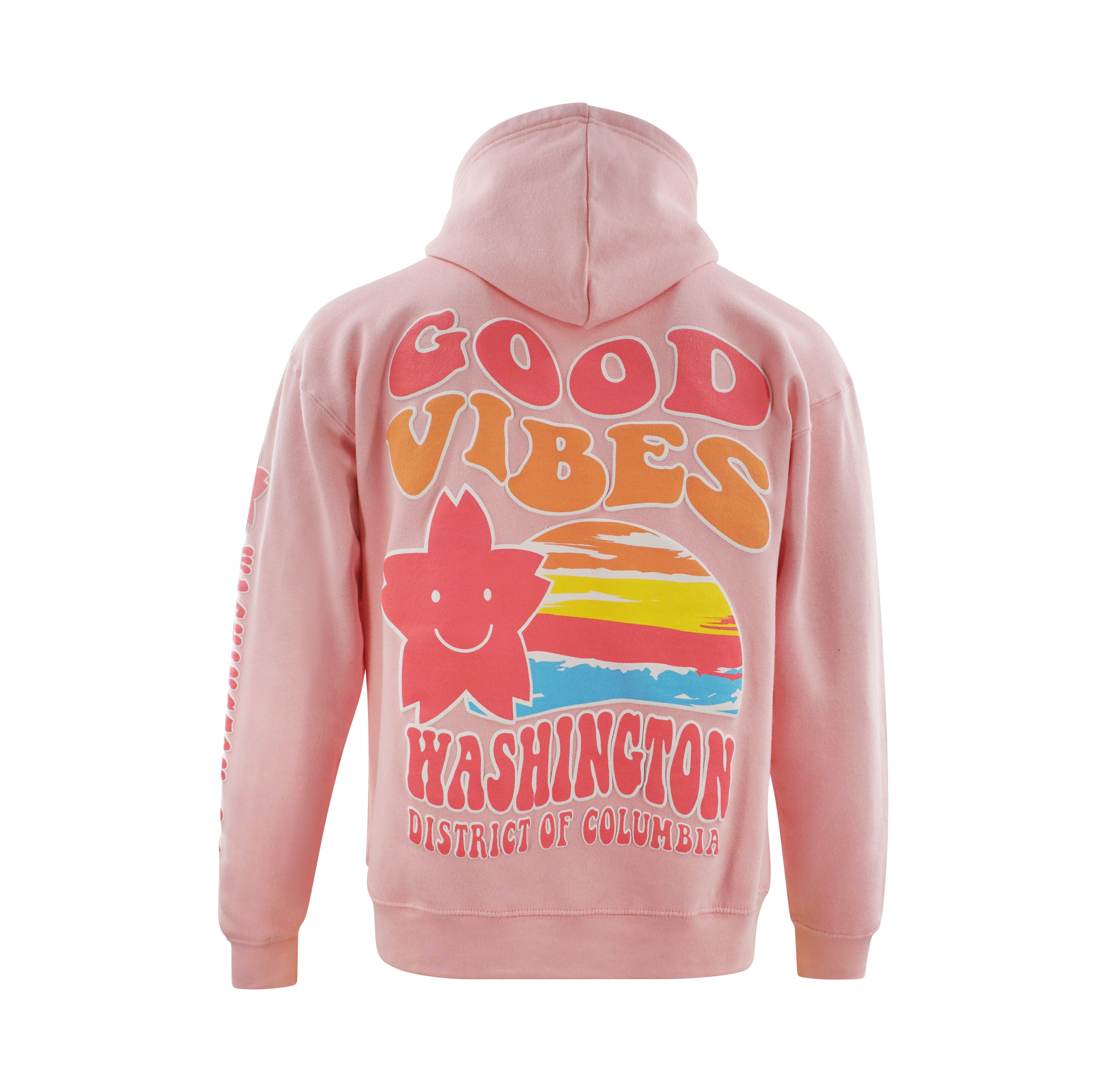 Washington DC "Good Vibes" Hoodie - Blue, Oyster & Ice Pink