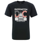 Washington DC Flag Letter T- shirt Black/Char