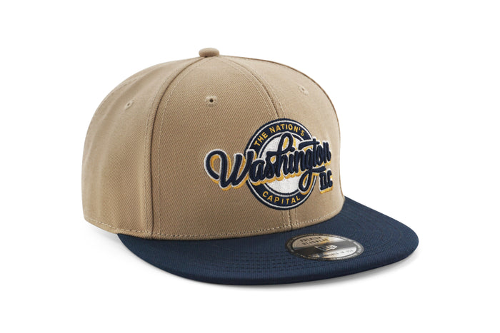 Washington DC Nation's Capital Round Logo- Khaki