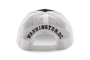 Washington DC Mesh Snapback Hat - Red/Blue with white mesh