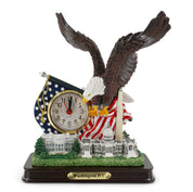 Washington DC Eagle With USA Flag Clock Large