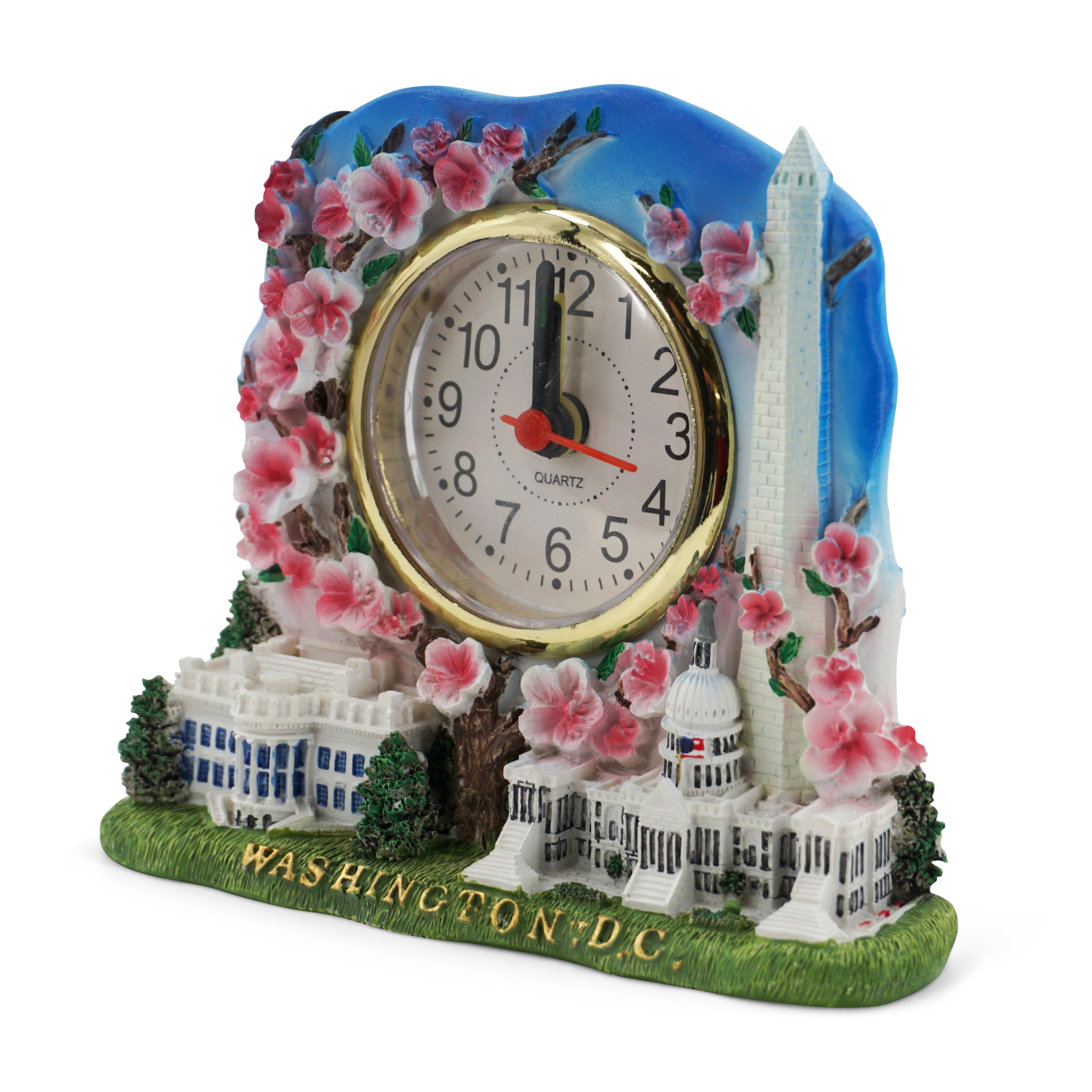 Washington DC Cherry Blossom Clock White