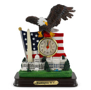 Washington DC Eagle With USA Flag Clock Medium