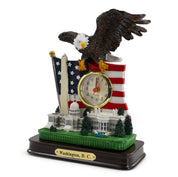Washington DC Eagle With USA Flag Clock Medium