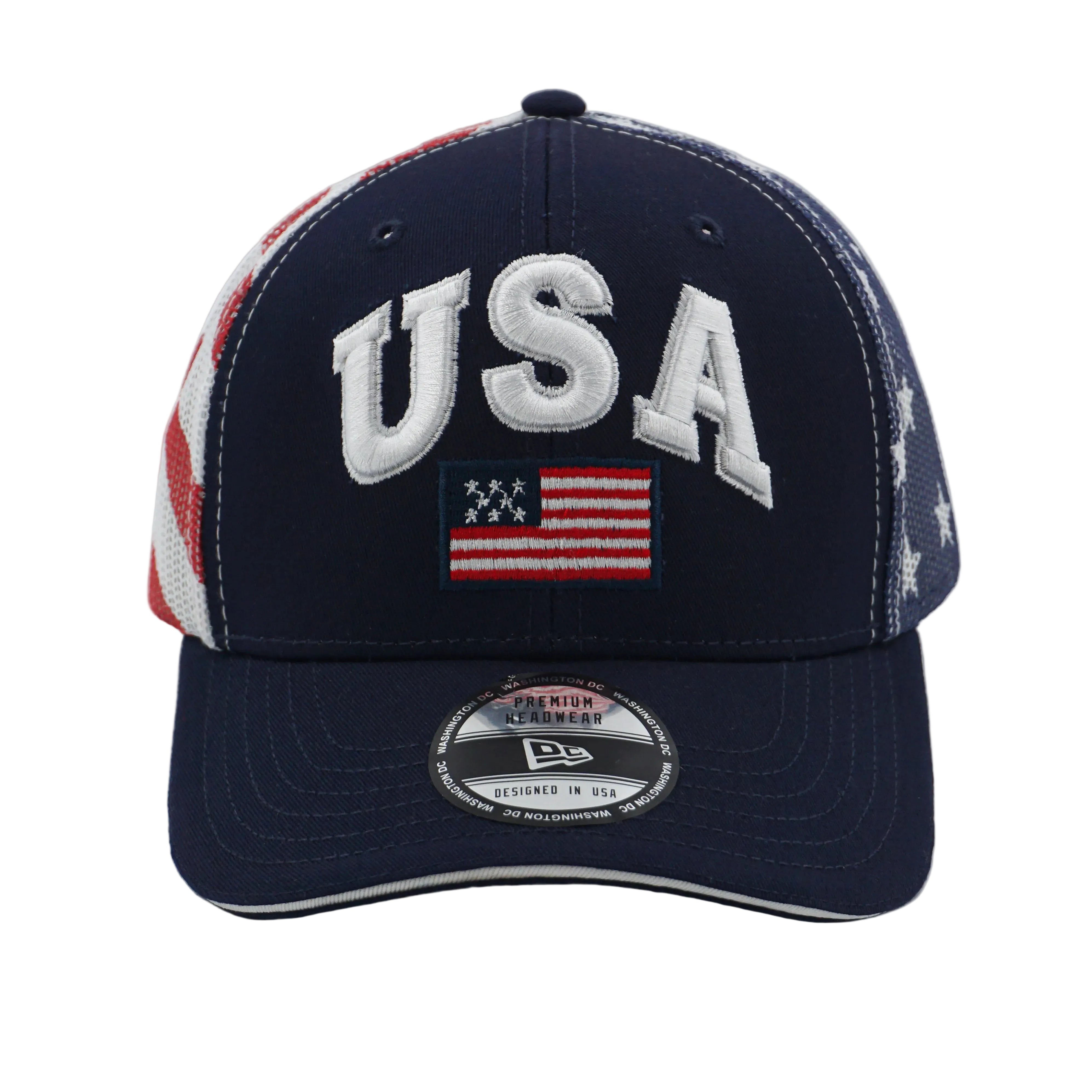 USA Trucker Cap – Blue with Star Mesh Back