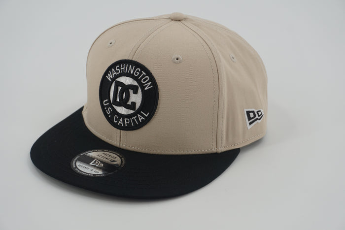 Washington DC Round Patch Snapback – Khaki/Black