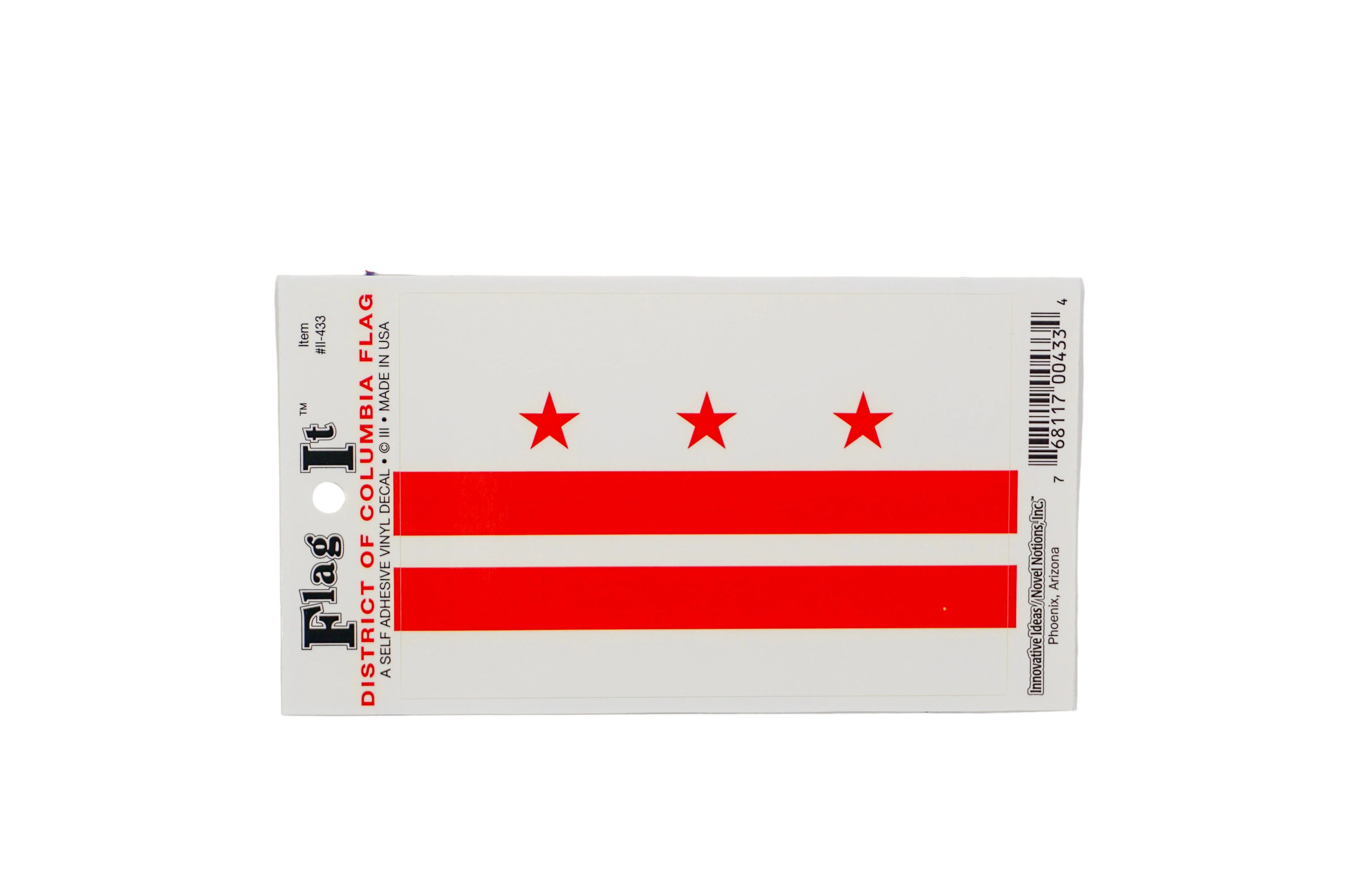 District of Columbia flag sticker on a white background