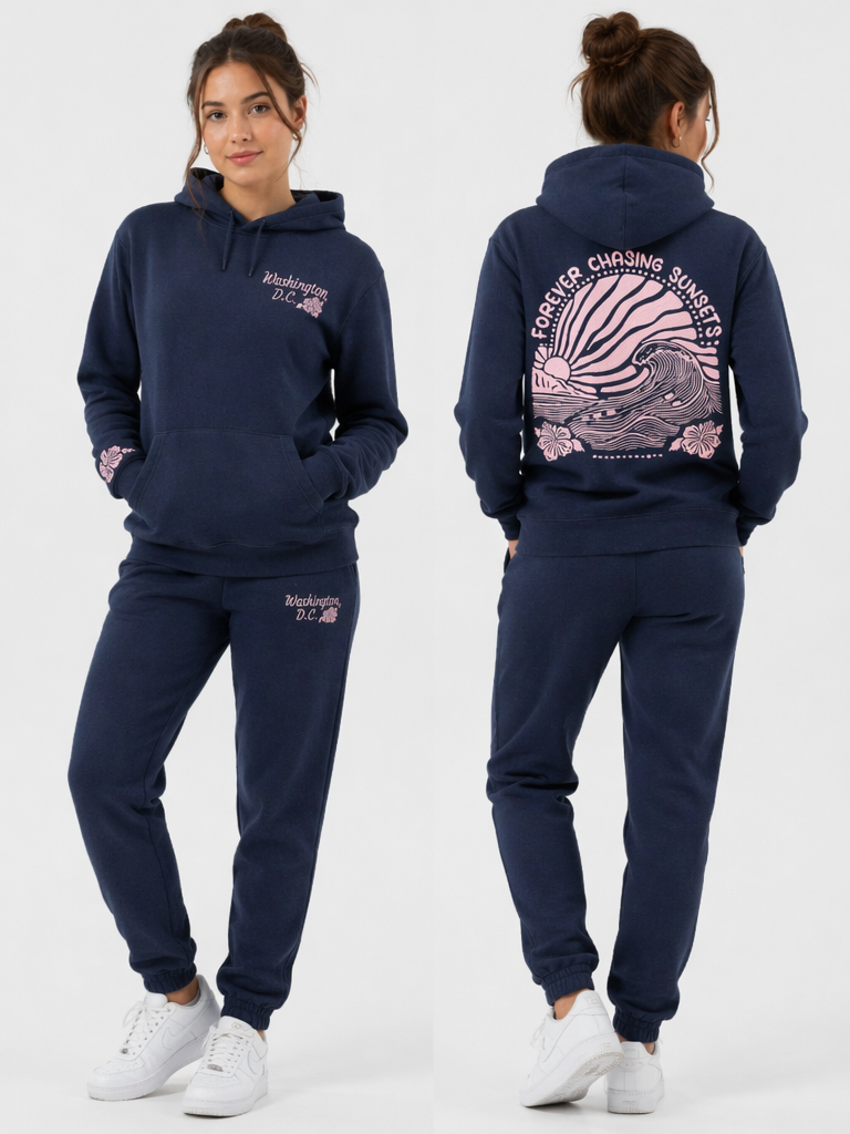 Washington DC Cherry Blossom Sunset Hoodie