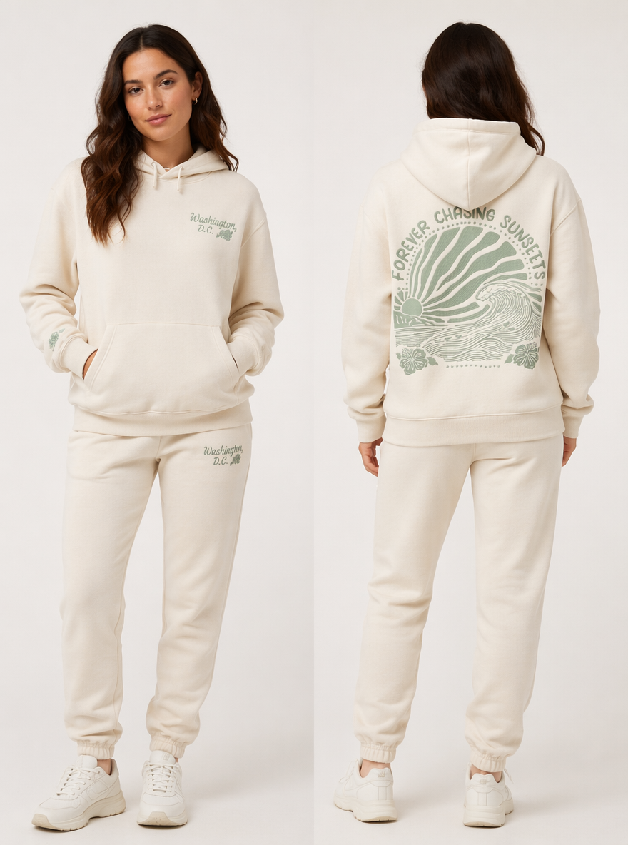 Washington DC Cherry Blossom Sunset Hoodie