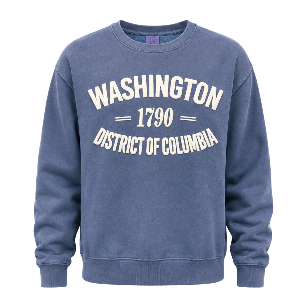 Washington DC "1790" Puff Print Crewneck