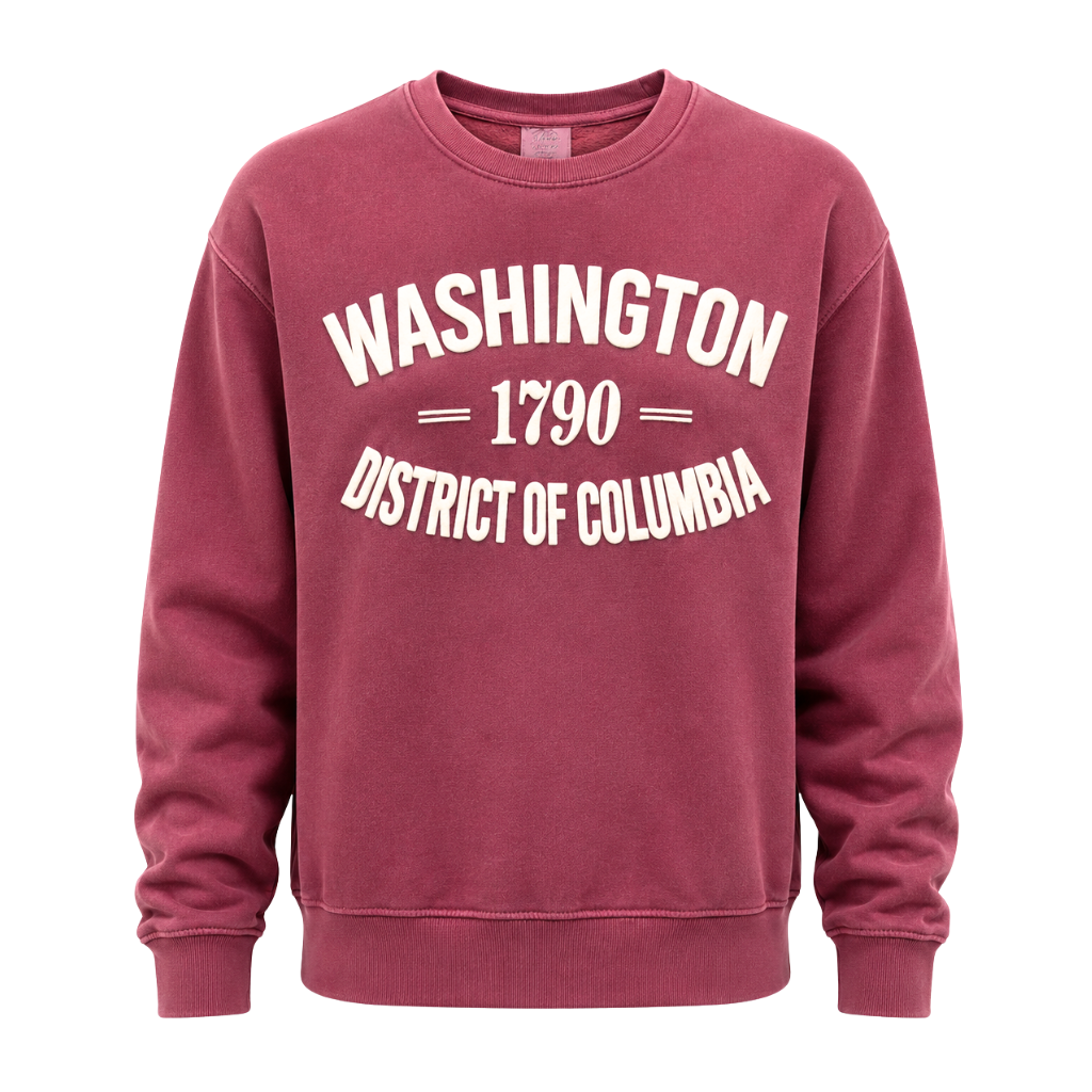 Washington DC "1790" Puff Print Crewneck
