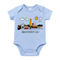 Light blue baby onesie with Washington D.C. landmarks illustration on a white background