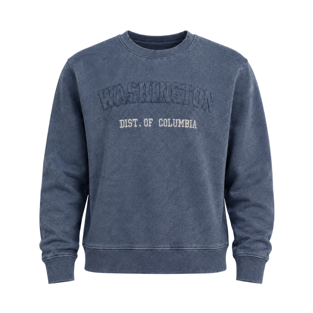 Washington DC Crewneck Acid Wash