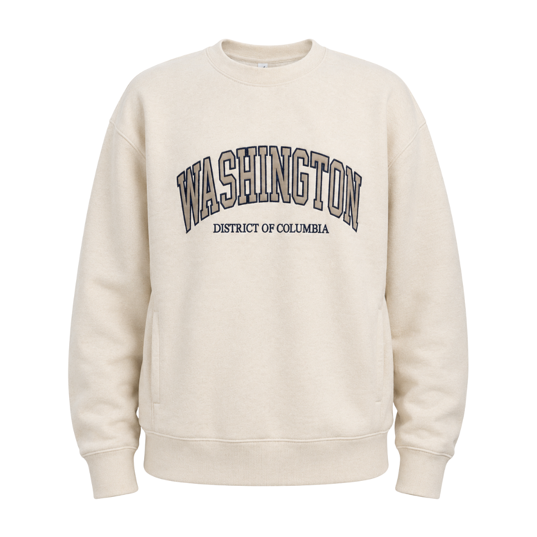 Washington DC Crewneck Sweatshirt – Collegiate Outline Pullover