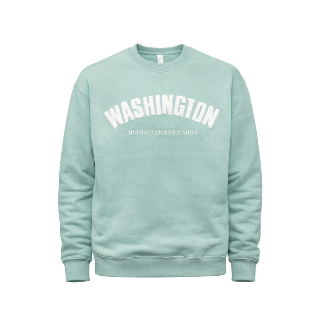 Washington DC Chenille Letter Crewneck Sweatshirt