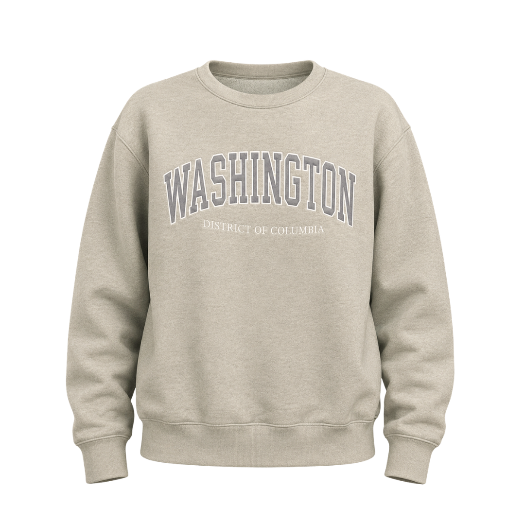 Washington DC Crewneck Sweatshirt – Collegiate Outline Pullover